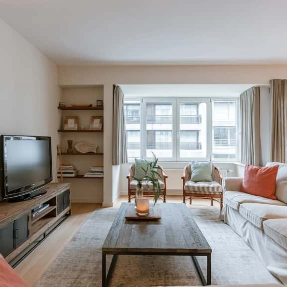 Beach-access apt w/ terrace & city skyline views - Image 1